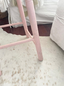 Antique perfect pink chippy wood stool