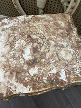 Load image into Gallery viewer, Gorgeous chippy aged pink gold Florentine table