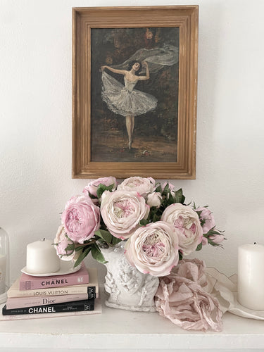 Incredible antique french ballerina painting on canvas
