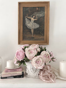 Incredible antique french ballerina painting on canvas