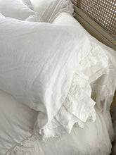 Load image into Gallery viewer, Handmade linen and lace pillow #1