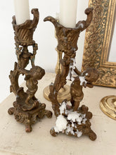 Load image into Gallery viewer, Exquisite pair antique french cherub candlesticks