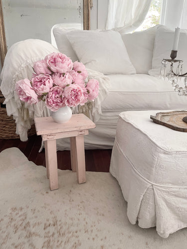 Perfect petite antique pink chippy wood table