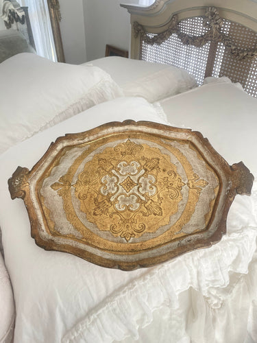Beautiful vintage Florentine tray wood