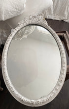 Load image into Gallery viewer, Antique French wood ghosted barbola mirror