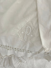 Load image into Gallery viewer, Pair antique embroidered cotton and lace shams