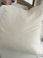 Load image into Gallery viewer, Rachel Ashwell couture white denim piping pillow with Floris sofa down insert