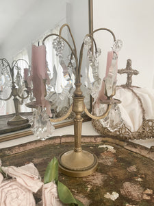 Rare perfect petite antique crystal Girandole