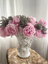 Load image into Gallery viewer, set 4 vintage  french silk wrapped beaded silver flowers