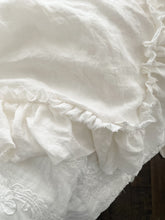 Load image into Gallery viewer, Handmade linen ruffled xl tablecloth or throw