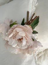 Load image into Gallery viewer, ONE LEFT Bouquet of life sized palest pink realistic peony stems