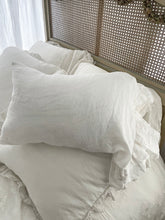 Load image into Gallery viewer, Handmade linen and lace pillow #1