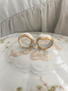 Antique French Limoges gold bow tureen