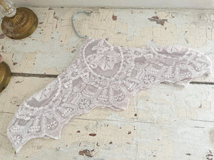 Gorgeous palest pink overdye french lace hanger cover