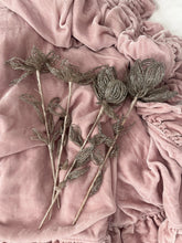 Load image into Gallery viewer, set 4 vintage  french silk wrapped beaded silver flowers