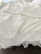 Load image into Gallery viewer, ONE LEFT Luxurious handmade pure silk and French lace tablecloth or bed scarf large