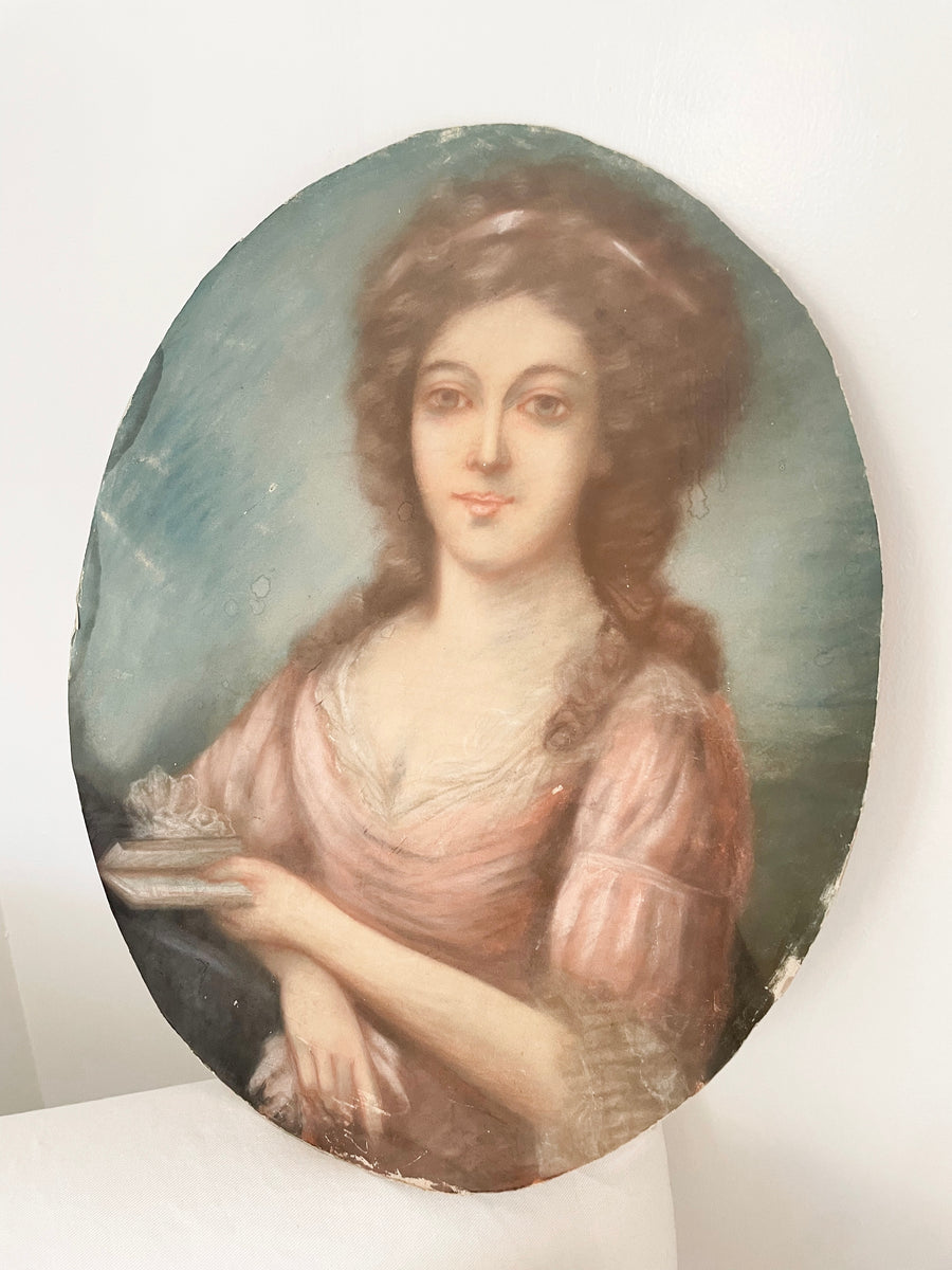 Rare large antique french pastel portrait 18th century lady – Heather’s ...