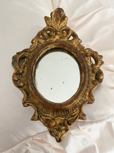 Antiques, small wood, Florentine mirror