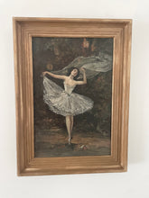 Load image into Gallery viewer, Incredible antique french ballerina painting on canvas