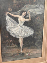 Load image into Gallery viewer, Incredible antique french ballerina painting on canvas