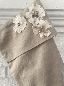 Rare Rascc gold linen corsage stocking