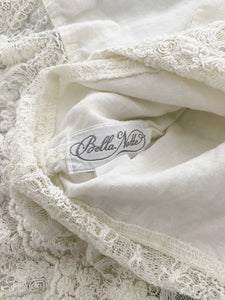 Bella notte ivory linen Olivia lace sham