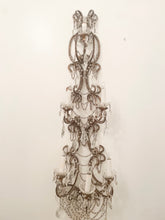 Load image into Gallery viewer, Huge antique Italian crystal beaded macaroni sconce