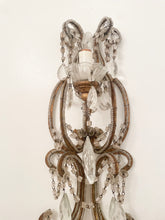 Load image into Gallery viewer, Huge antique Italian crystal beaded macaroni sconce