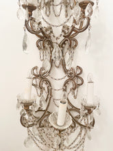 Load image into Gallery viewer, Huge antique Italian crystal beaded macaroni sconce