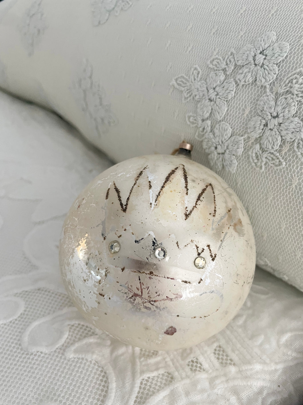 Antique large crown ball ornament