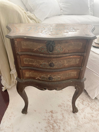 Antique wood Florentine chest