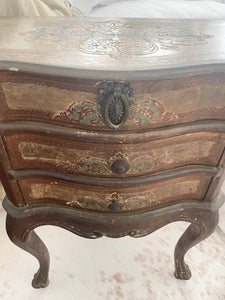 Antique wood Florentine chest