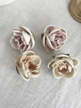 Load image into Gallery viewer, Rare set 4 antique bisque porcelain roses for altar candelabra